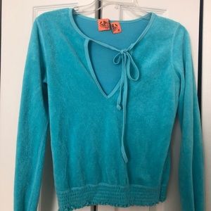 Terry cloth long sleeved casual top